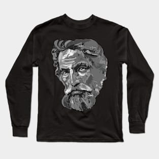 Zeus Black and White Portrait Long Sleeve T-Shirt